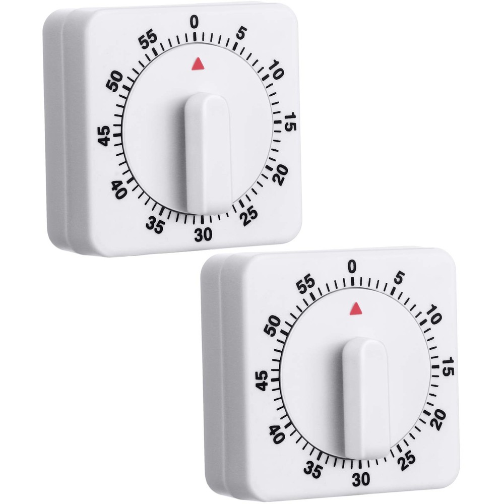 2 Pieces 60 Minute Visual Kitchen Timer Hour Mini Countdown Mechanical Timer