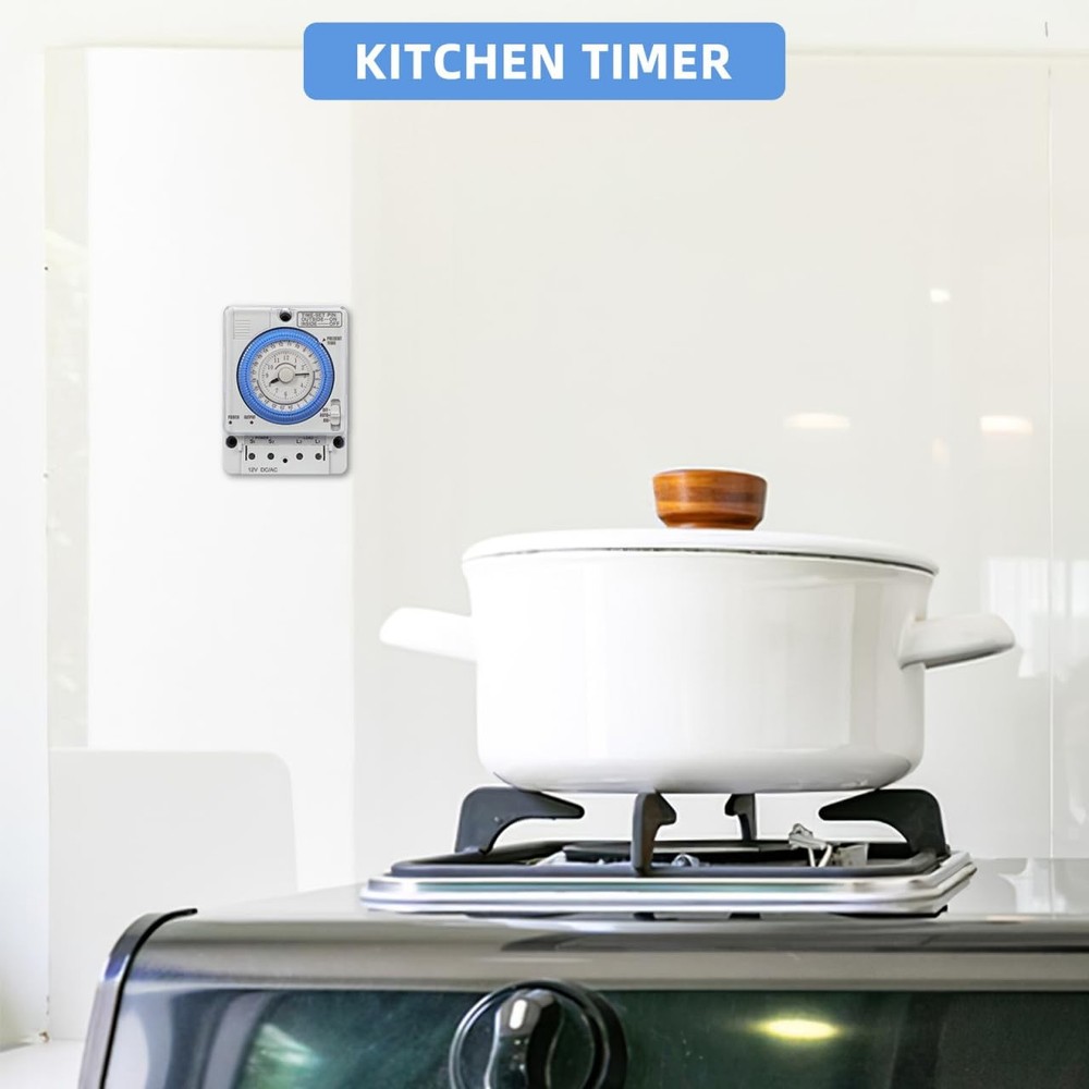 Precise Mechanical Timer, Adjustable Mechanical Time Control Switch, 12V AC/D...