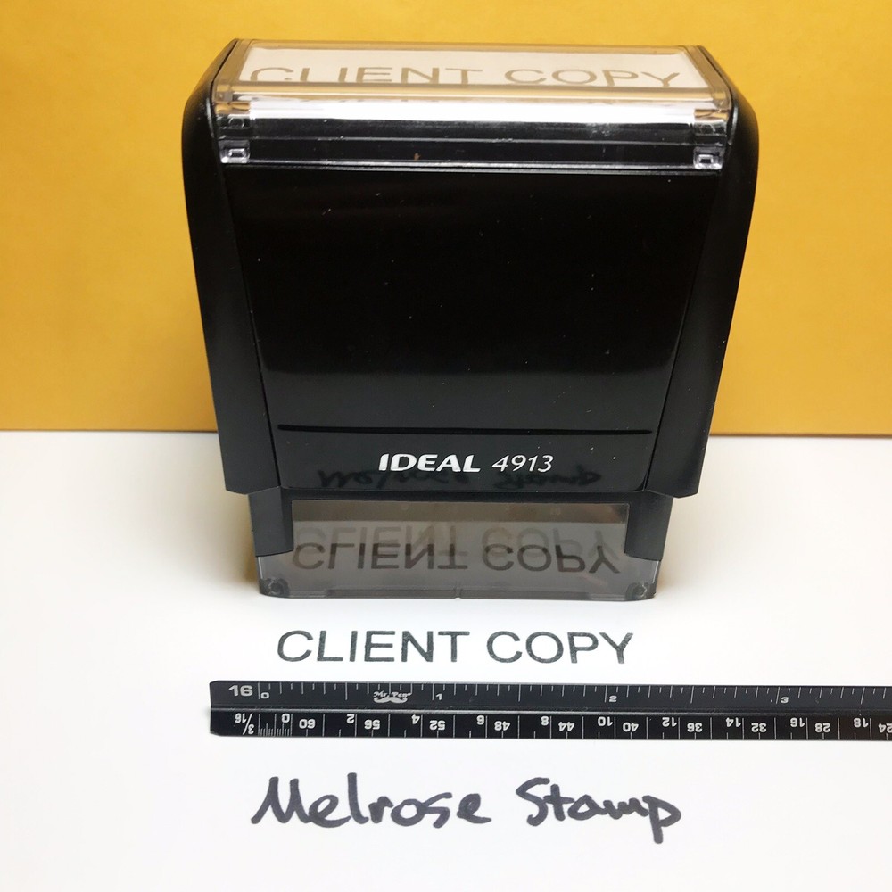 Client Copy Rubber Stamp Black Ink Self Inking Ideal 4913