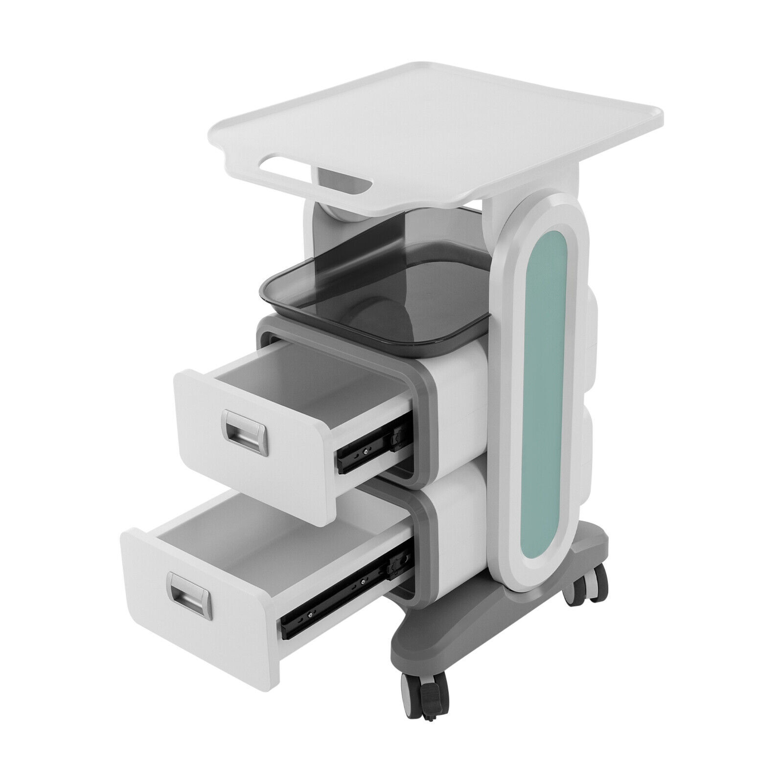 Dental Cabinet Mobile Cart 2 Drawers Stainless Steel Storage Cabinet with wheels