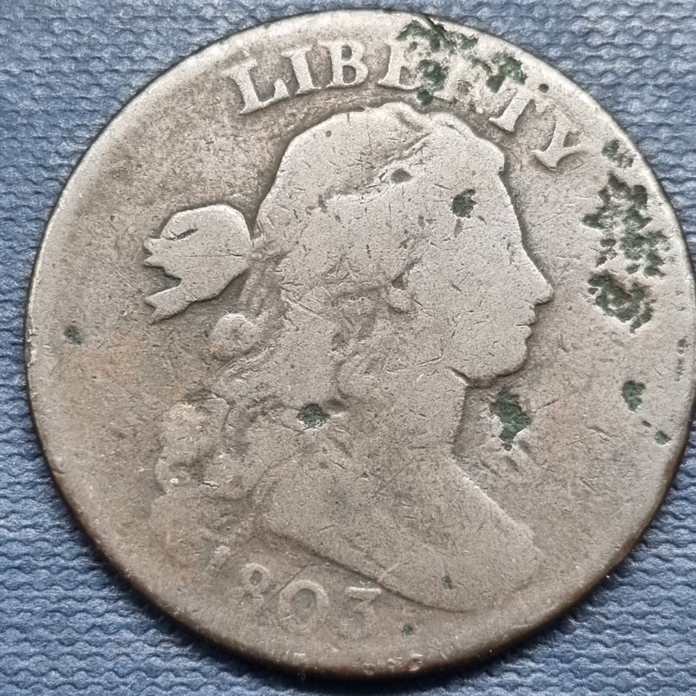 1803 Draped Bust Large Cent 1c Better Grade Details #82326