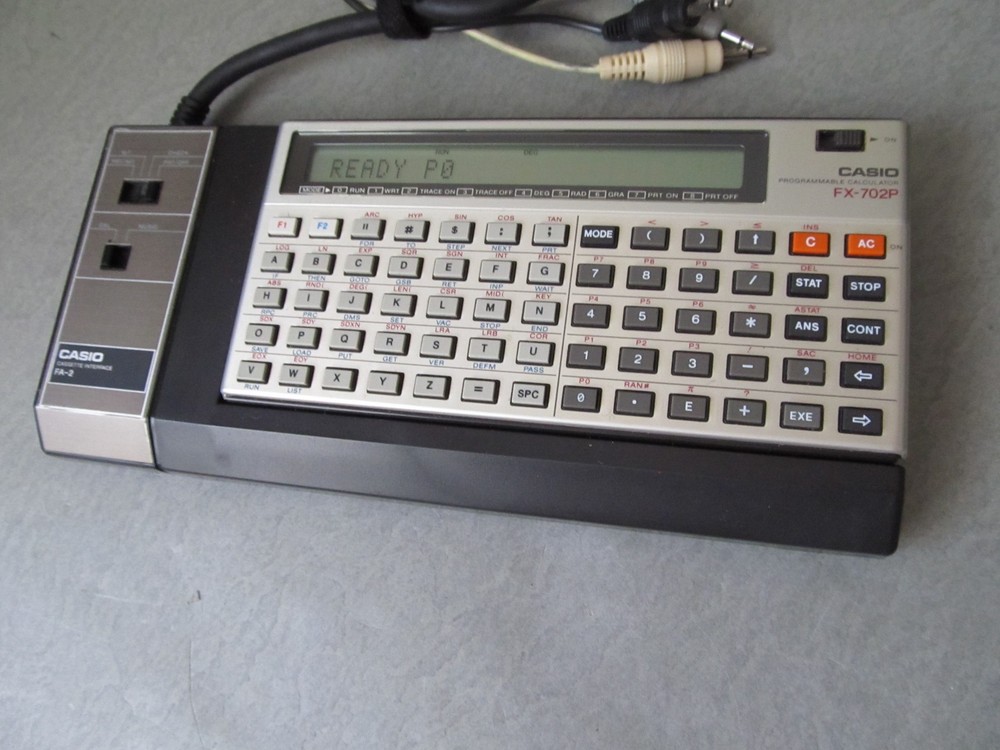 2x Casio FX-702P Programmable Calculator w/FA-2 Cassette Interface & FP-10 Print