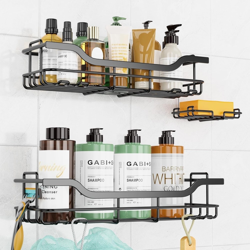 3-Pack Shower Caddy W/ Soap Holder Adhesive Rustproof No-drill Strudy Loading