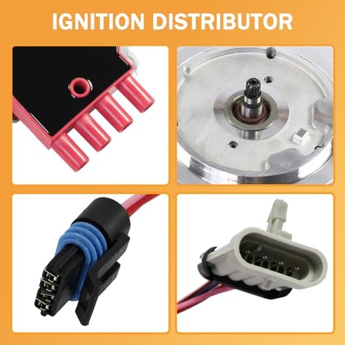 Red Ignition Distributor With Wire Harness, Cap and Rotor 10457702 Replacement