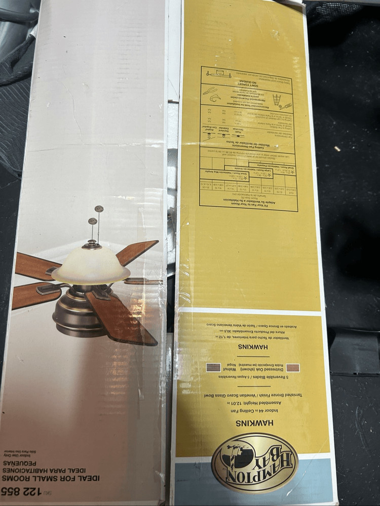 Hampton bay ceiling fan indoor 44 inch open box