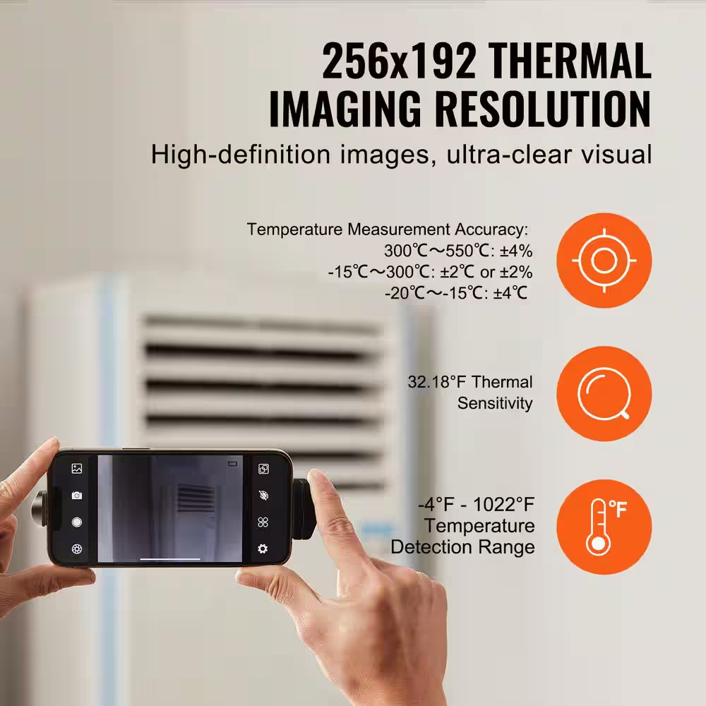 Thermal Imaging Camera for Android and IOS, 256 X 192 IR High Resolution Wireles
