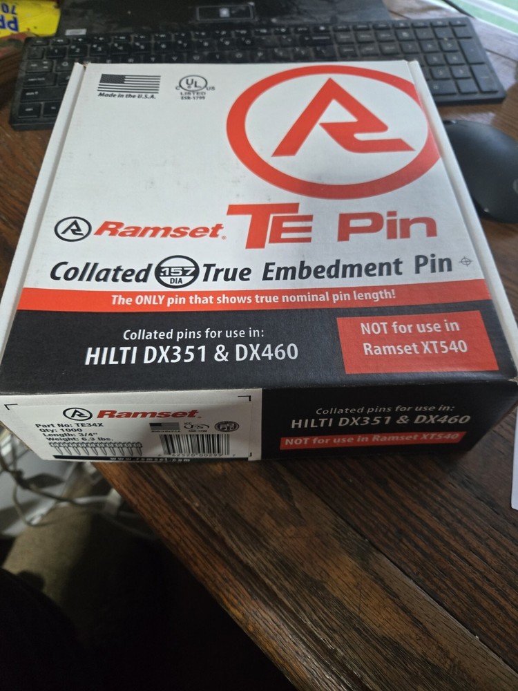 Ramset TE34X Embedment Pins 3/4" Qty 1,000