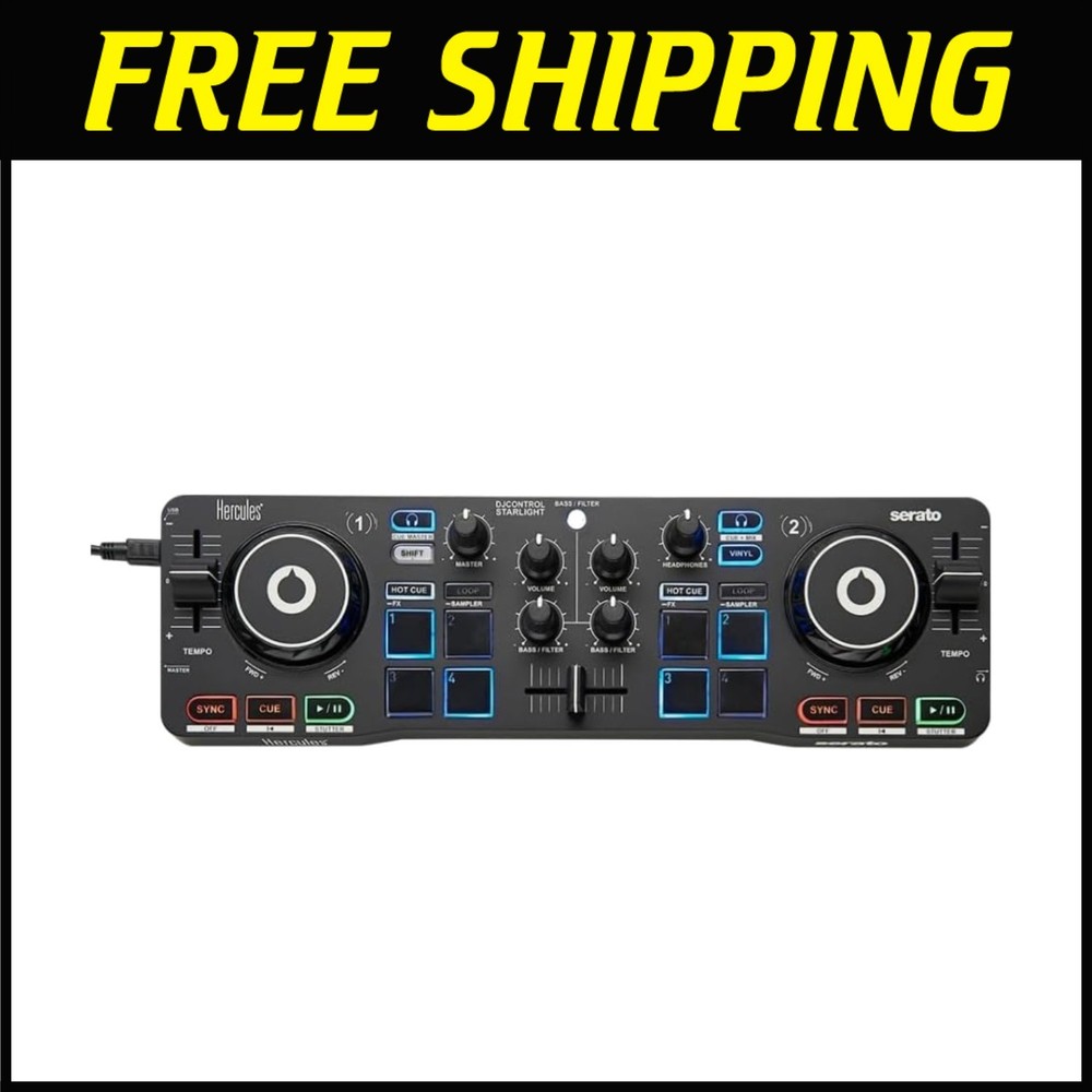 Serato DJ Lite Controller with Touch-Sensitive Jog Wheels