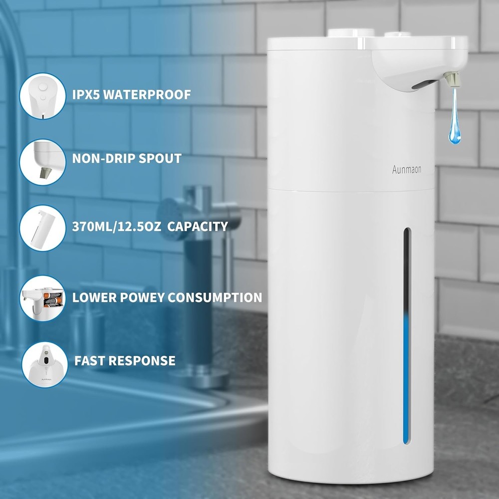 Versatile Automatic Soap Dispenser - Clog-Free, Matte White for Kitchen & Bath