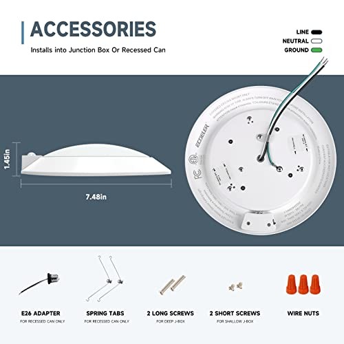 6Inch LED Motion Sensor Ceiling Light, 16W 1000Lm, 3CCT 1 - Pack White