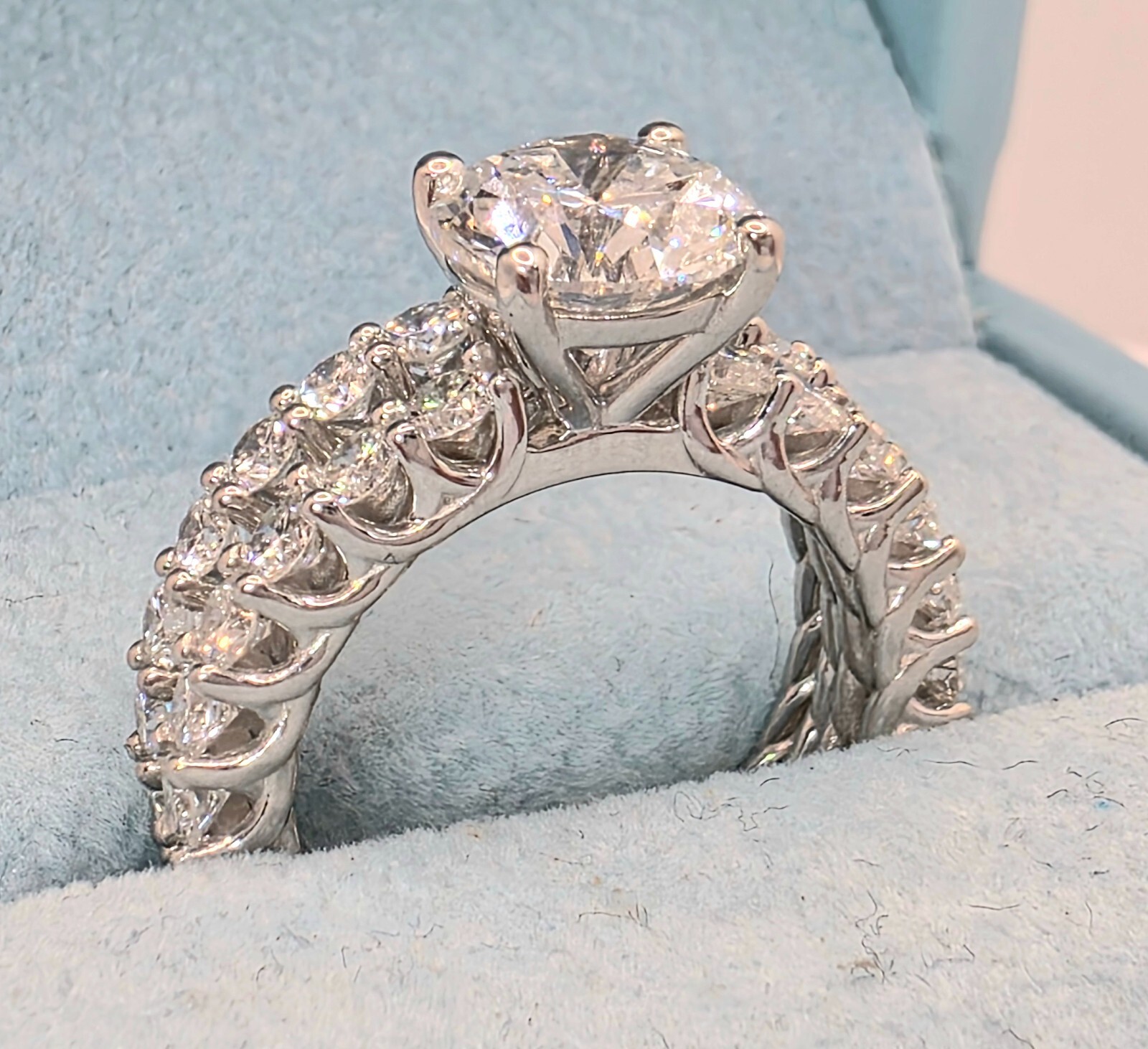 4.68 Ct D VS1 Lab Grown Diamond Engagement Ring With Band IGI Certified Diamond