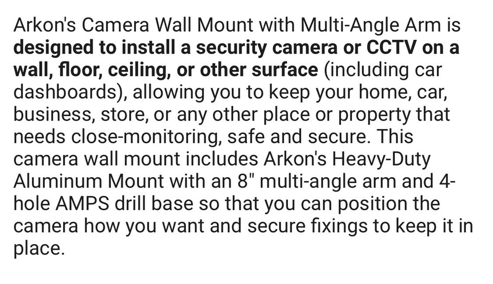 Camera Wall Mounts - Articulating - Adjustable - Security Cams - Trail Cams