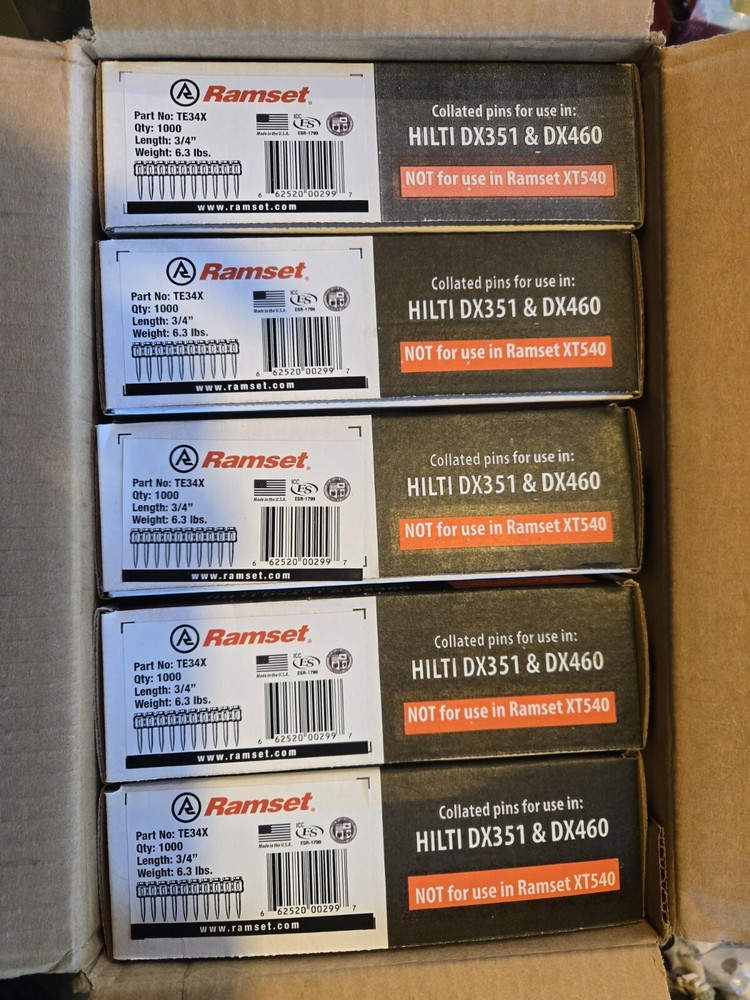 Ramset TE34X Embedment Pins 3/4" Qty 1,000