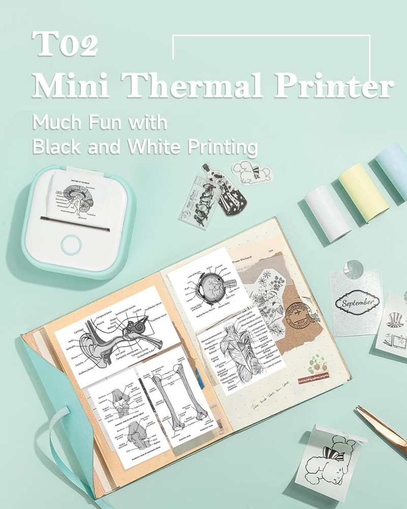 Mini Printer Sticker Thermal Printer Bluetooth Portable Phone Maker for Pictures