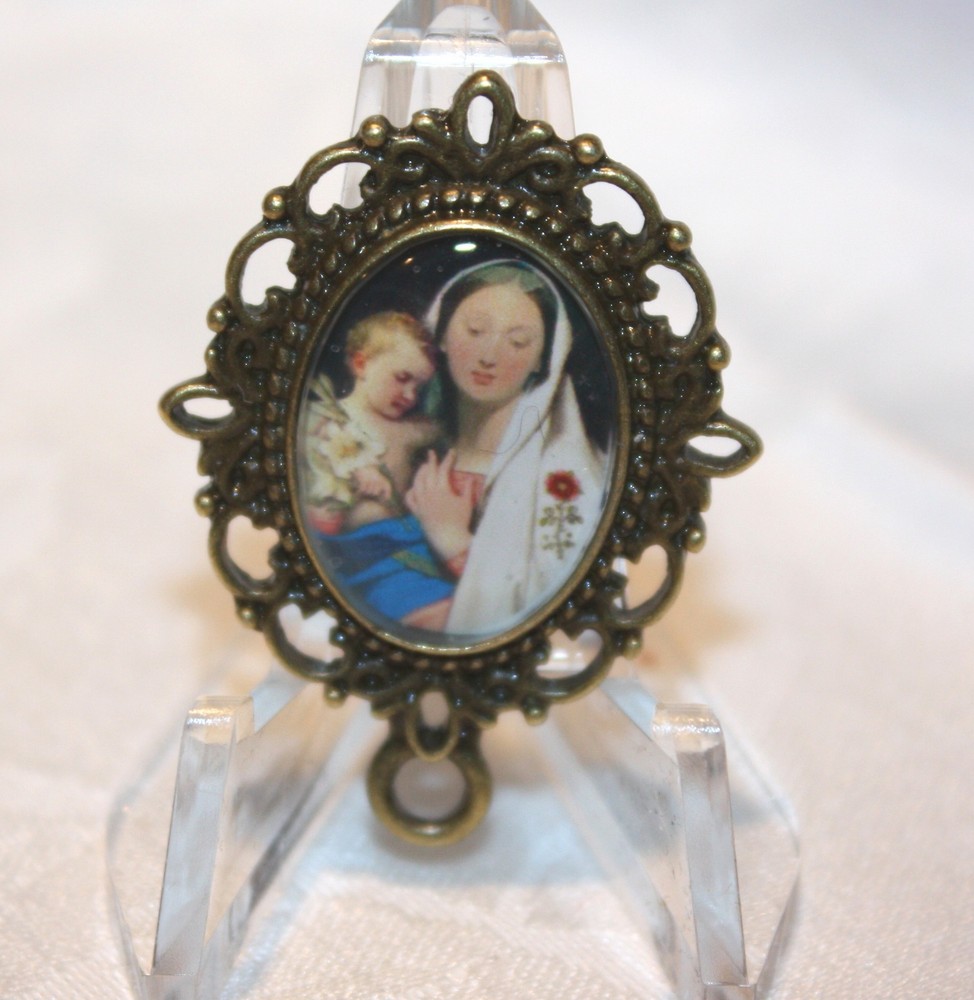 Custom Bronze Rosary Center Part/Color/Rosary Making/Our Lady & Jesus