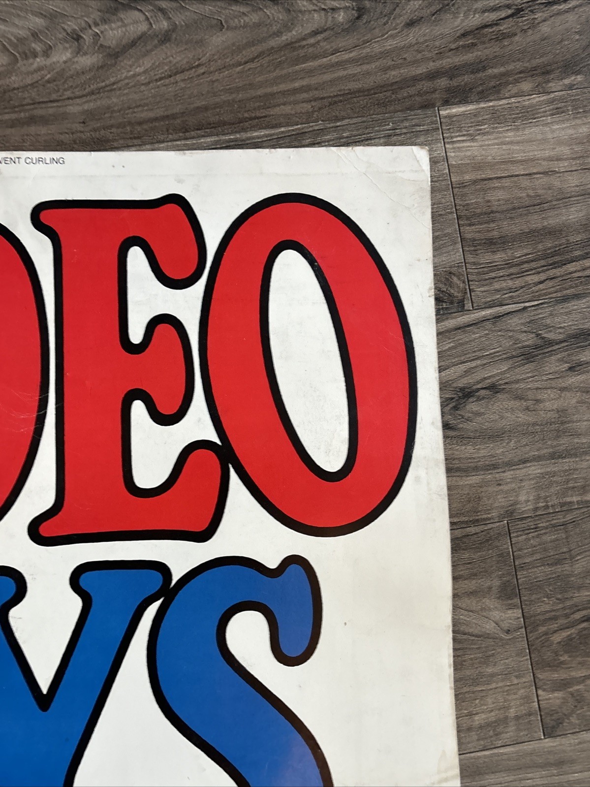 Vintage 1970s RARE 38" x 25" RODEO DAYS Bull Riding Cowboy Poster Kraft READ HTF