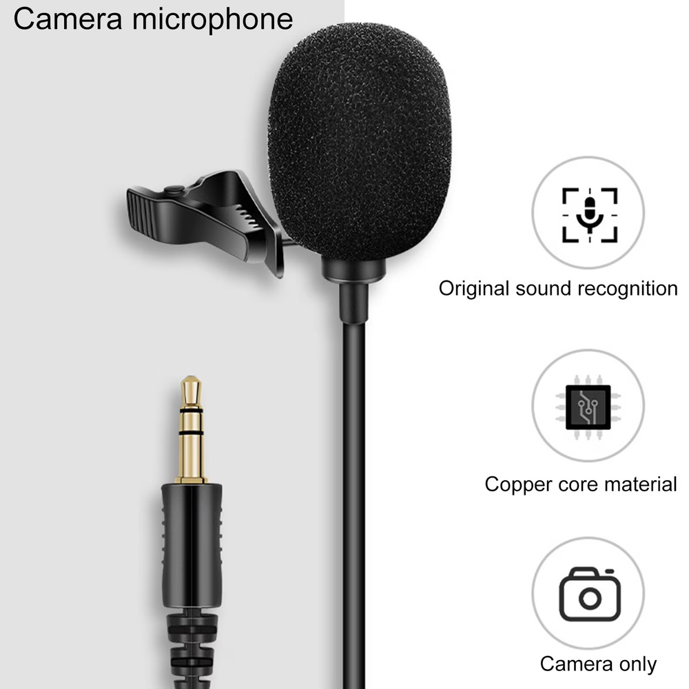 Omnidirectional Lapel Lavalier Microphone Clip-on Condenser Mini Iphone Android