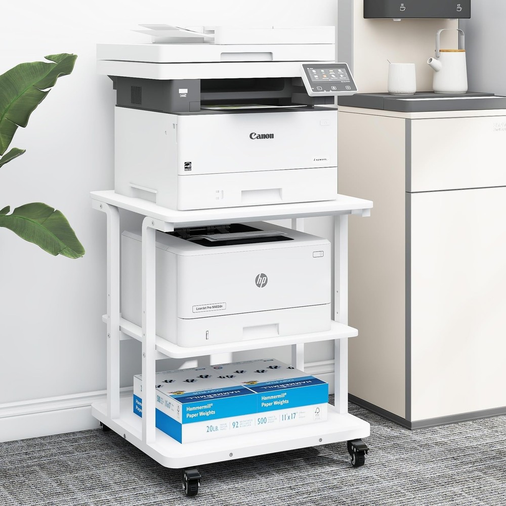 Natwind Printer Stand, 24''x20''x26'' Large Printer Table with Storage Shelf,...