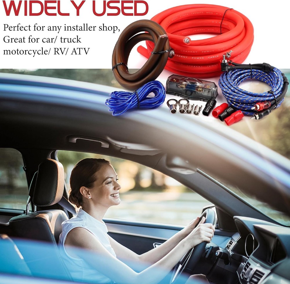 Complete 0 Gauge Amplifier Wiring Kit: Includes Everything for Easy Installation