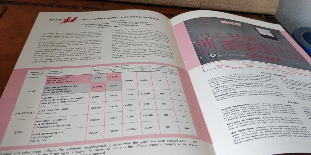 1962 ~ Mikros Inc. ~ Automatic Controller for Vacuum Systems Model AC-1