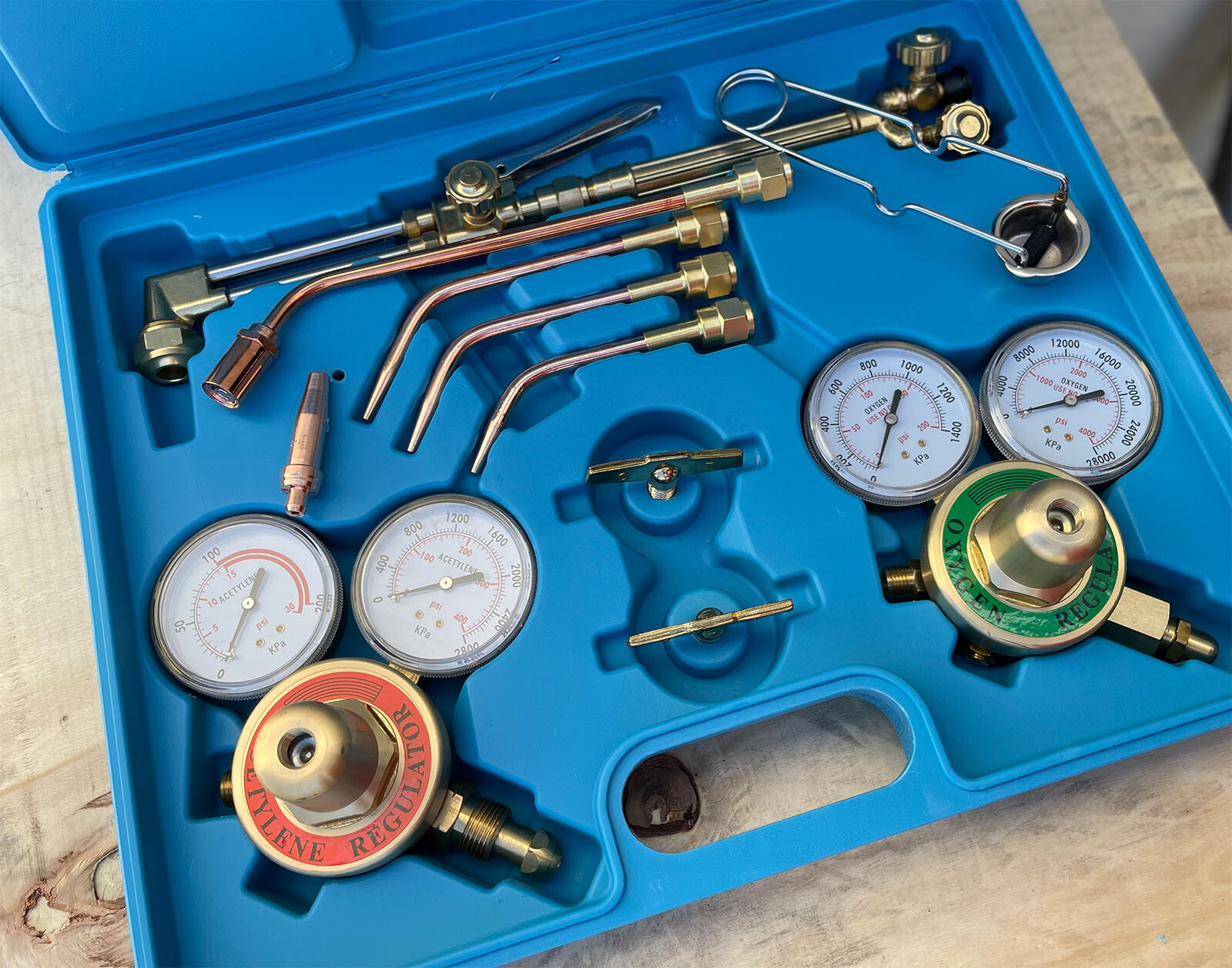 HD Oxygen Acetylene Welding Cutting Outfit Torch Set Victor Type w/Gauges & Hose