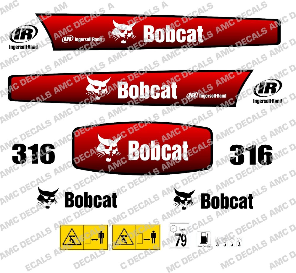 BOBCAT 316 MINI DIGGER DECAL STICKER SET