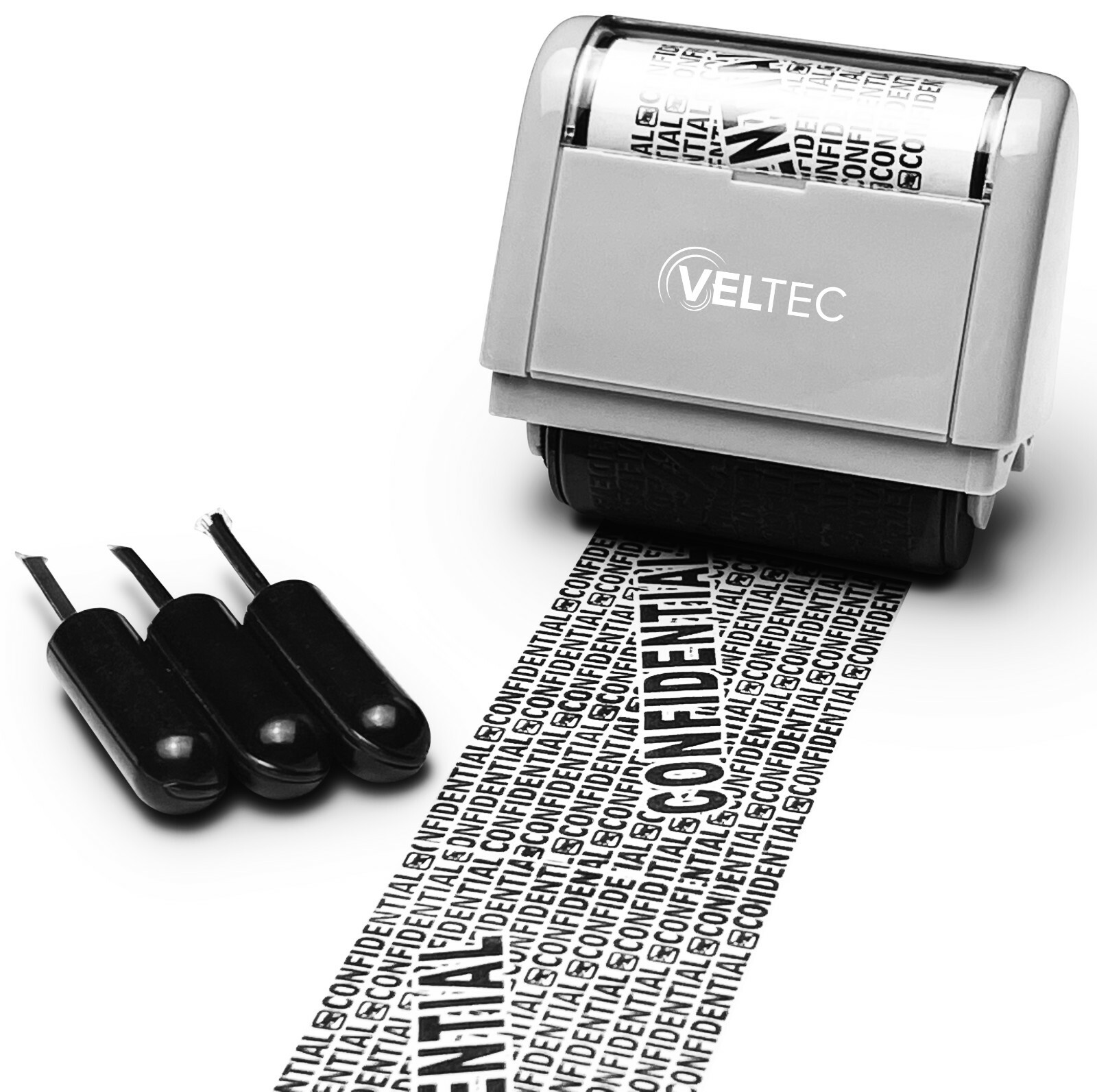 Veltec Identity Protection Anti-Theft Roller Guard Stamp w/ FREE 3 Pack Refills