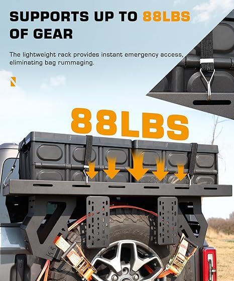 Utility Cargo Rack Basket Storage Tray Spare Tire Storage Rack 27"-40" Tire 80lb