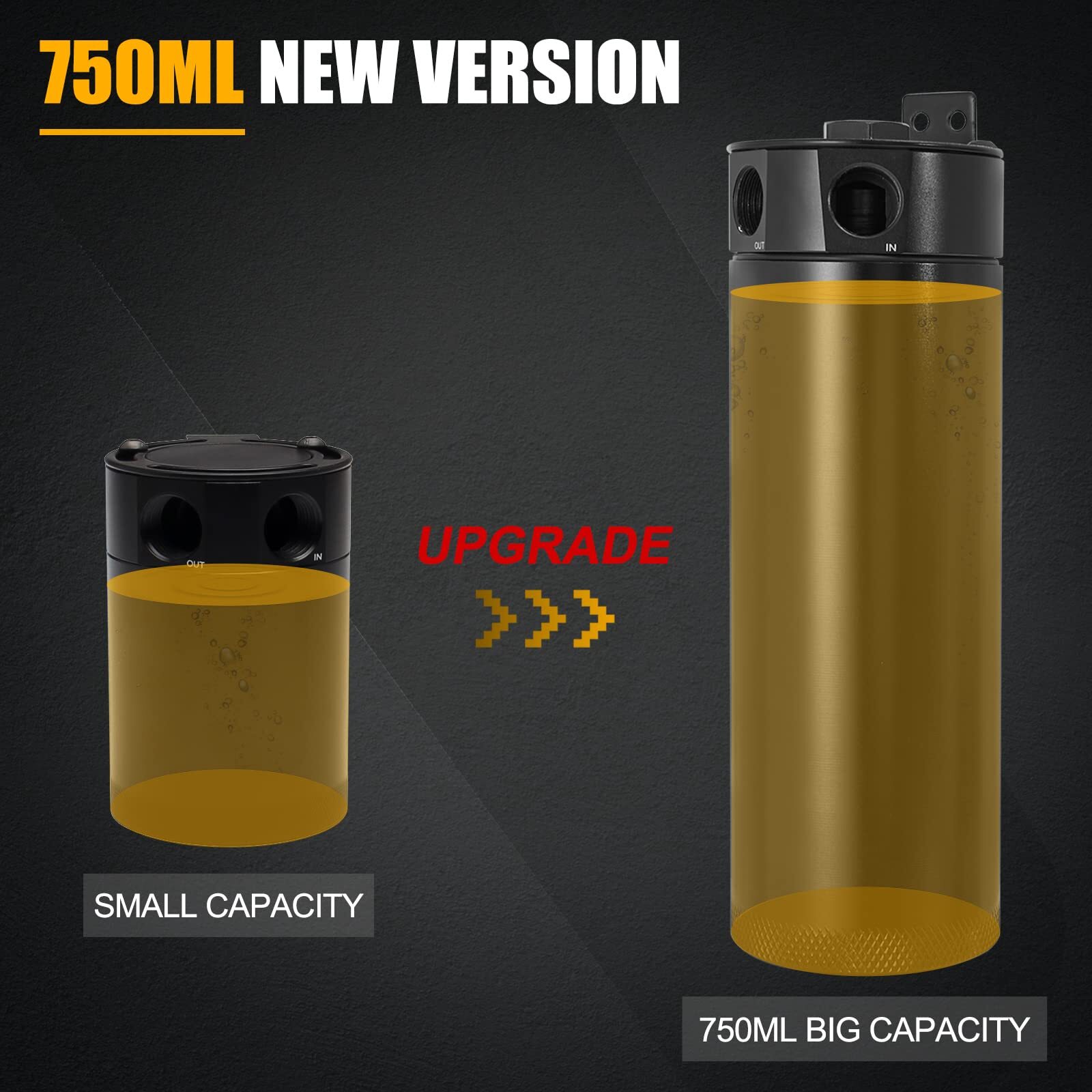 Universal Aluminum Oil Catch Can Kit Reservoir Baffled Tank with Breather Filter