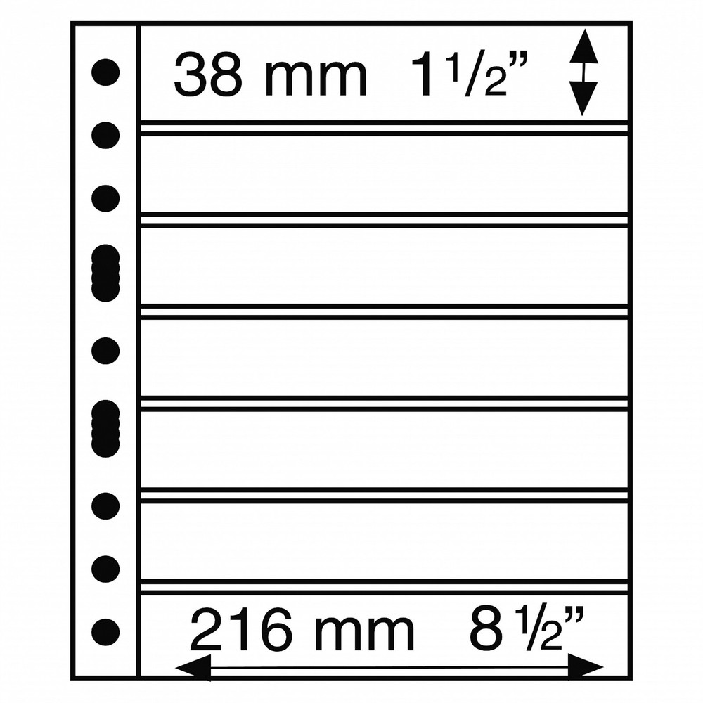 Lighthouse Grande 7 Row Stamp Stock Pages Archival Quality 5 Black Double Sheets