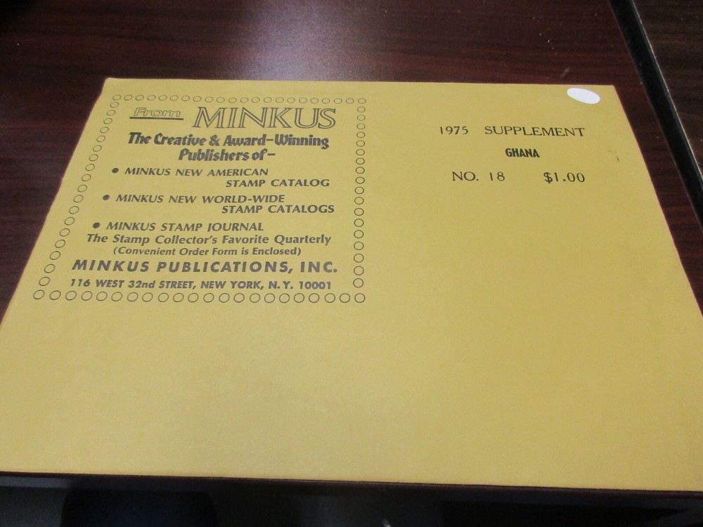 "MINKUS"  STAMP CATALOG 1975 SUPPLEMENT  GHANA  #18   W/FREE SHIPPING!!!