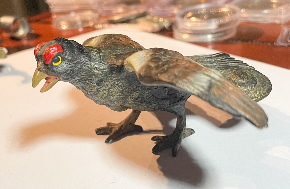 Rare Cold Painted Austrian Vienna Bronze Hawk Bird
