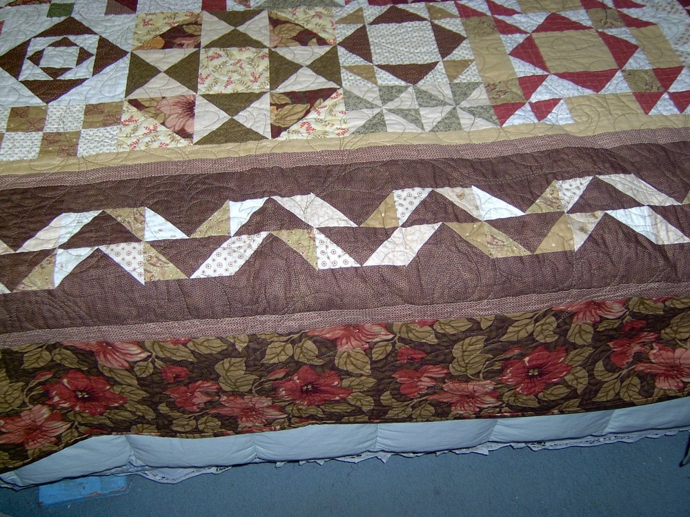 Queen Hand Made Fall Sampler Patchwork Quilt 87x102