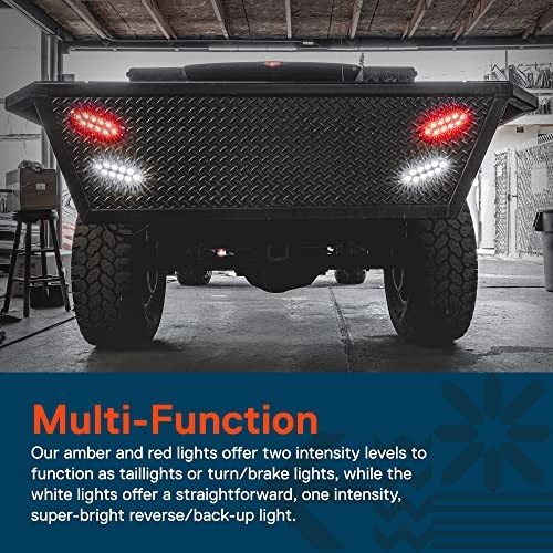 TRUE MODS 2pc Clear 6 inch Oval LED Reverse Trailer Tail Light Kit 2 Pack White
