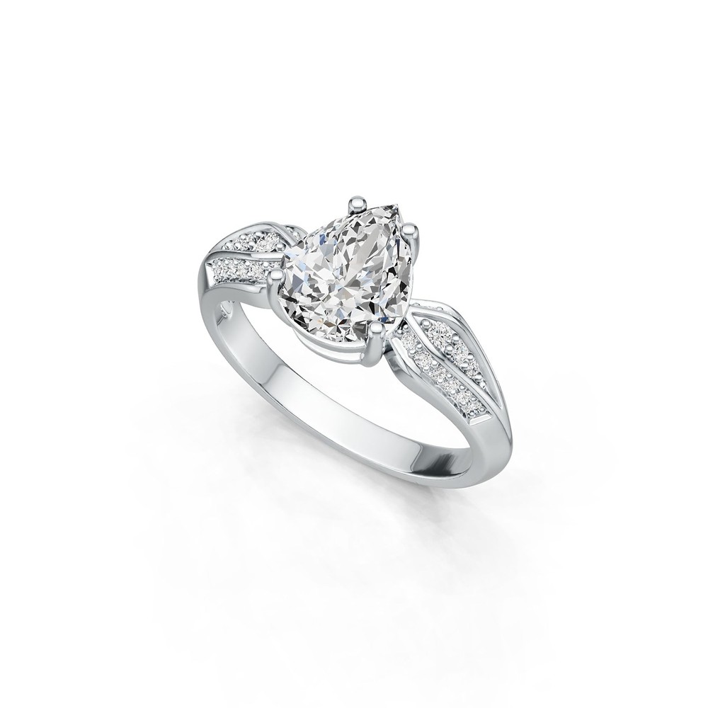 Sterling Silver Semi Mount Ring Setting Pear PE 10X8mm