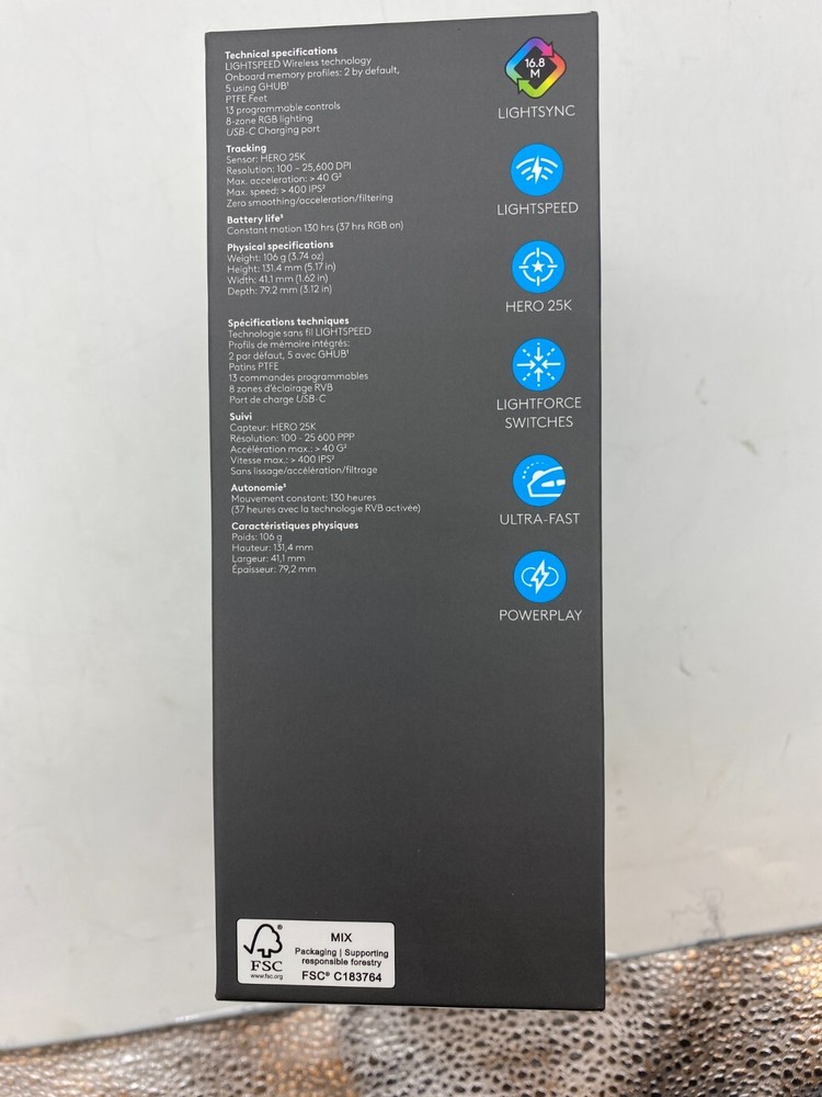 Logitech G502 X PLUS Wireless Gaming Mouse - BLACK