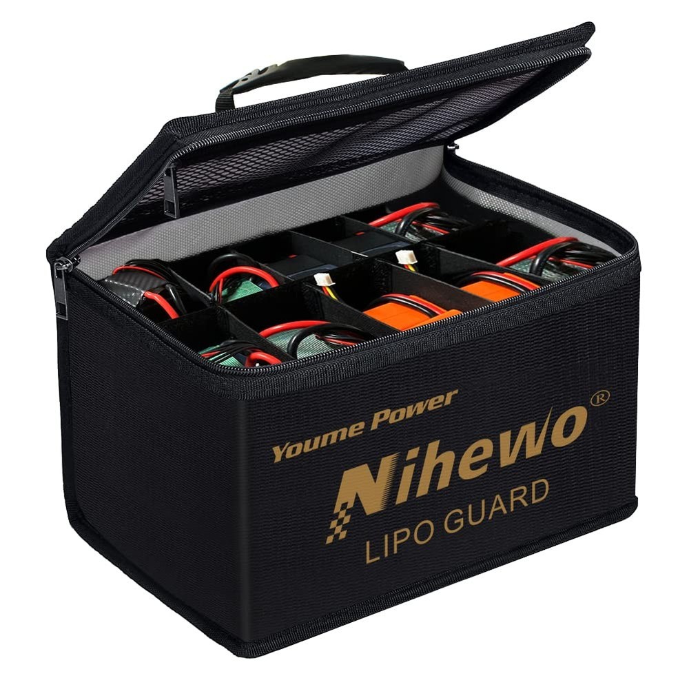 Lipo Safe Bag Fireproof Explosionproof Battery Bag Organizer - Large Capacity...