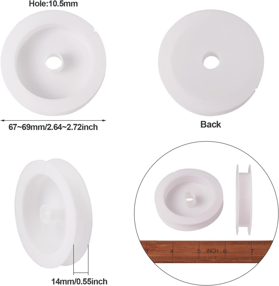 50Pcs Empty Plastic Wire Spools 2.64" in Diameter Thread Bobbins for Beading Wir