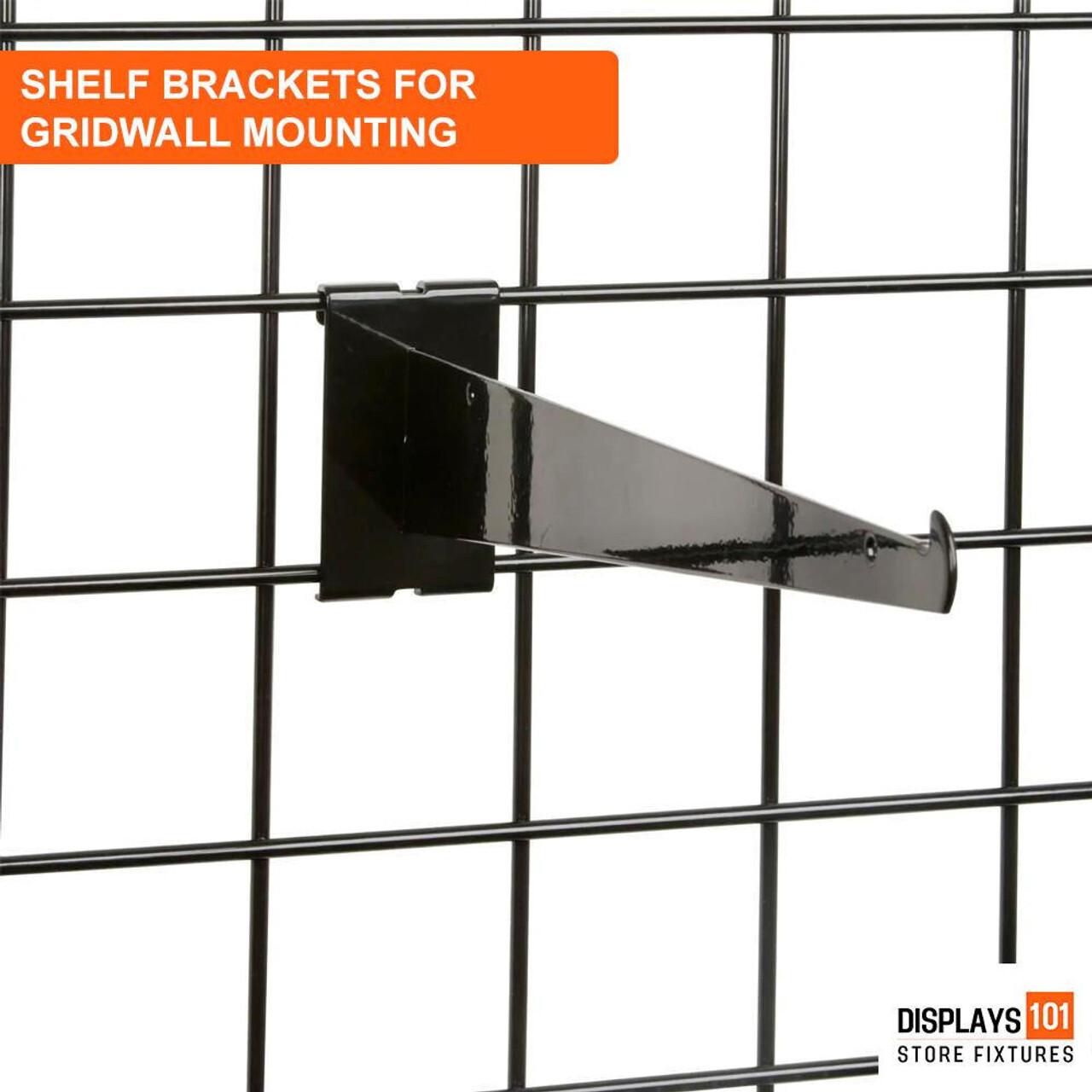 New 14" Gridwall Black Knife Shelf Brackets With Lip