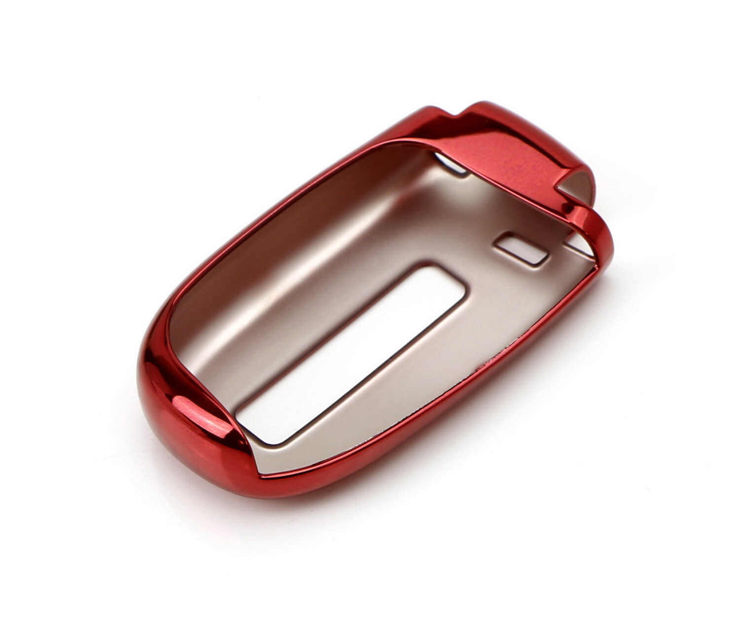 Chrome Red TPU Key Fob Case For Dodge Charger Challenger Jeep Chrysler, etc