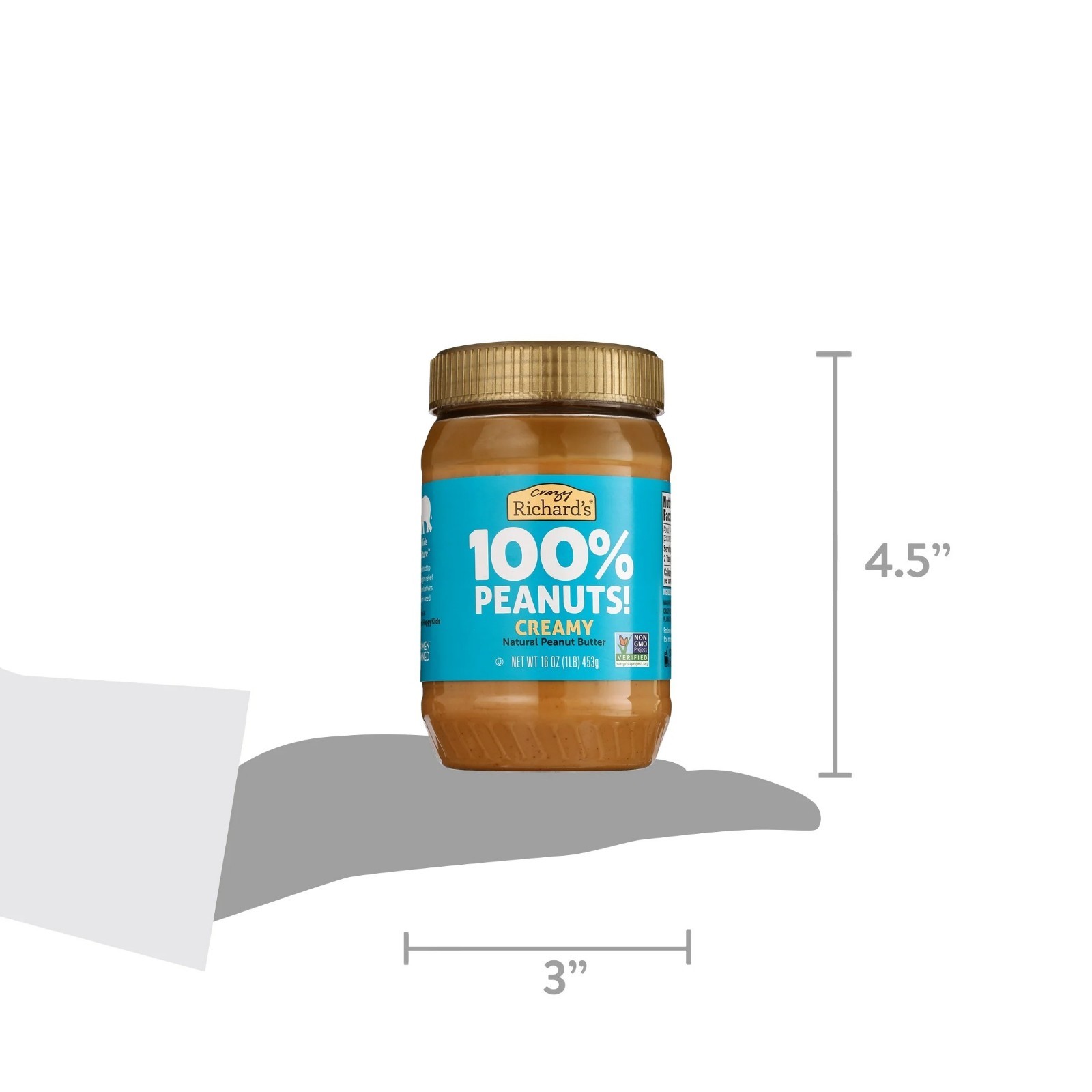 (2 pack) Crazy Richard's All-Natural Creamy Peanut Butter, 16 oz..