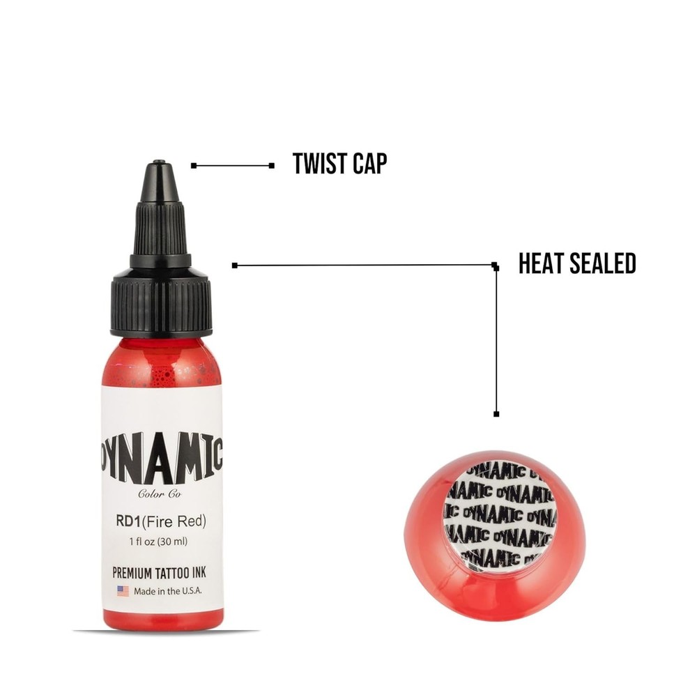Fire Red Tattoo Ink - 1oz , High-Pigment & Smooth Application