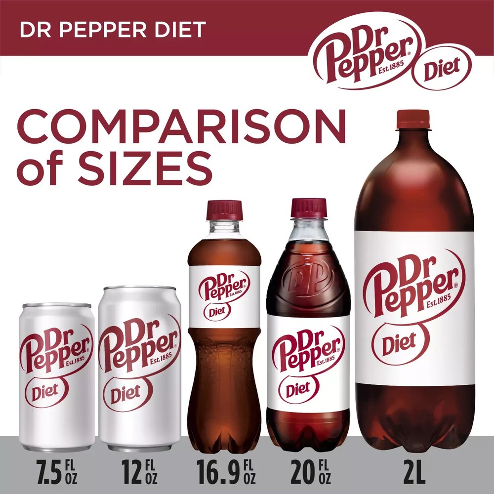 Dr. Pepper Diet Soda, 12 fl oz, 36-Pack Cans