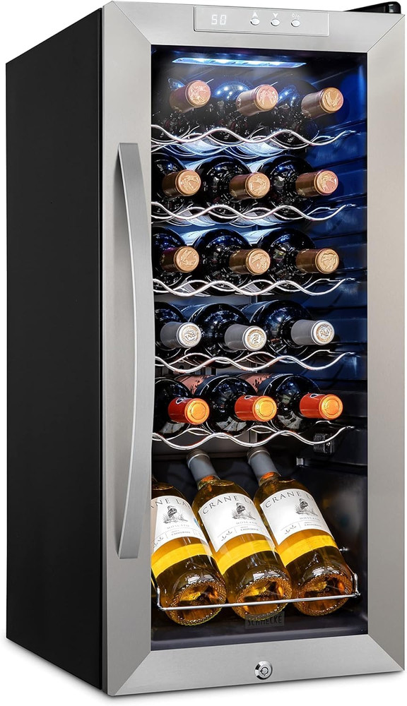 18 Bottle Compressor Wine Cooler Refrigerator W/Lock - Large Freestanding Wine C