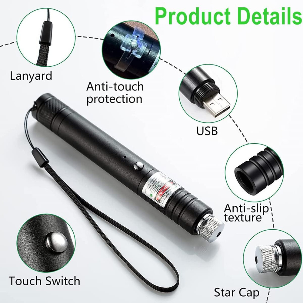 Laser Pointer High Power, Rechargeable Long Range Green Laser Pointer Indicator