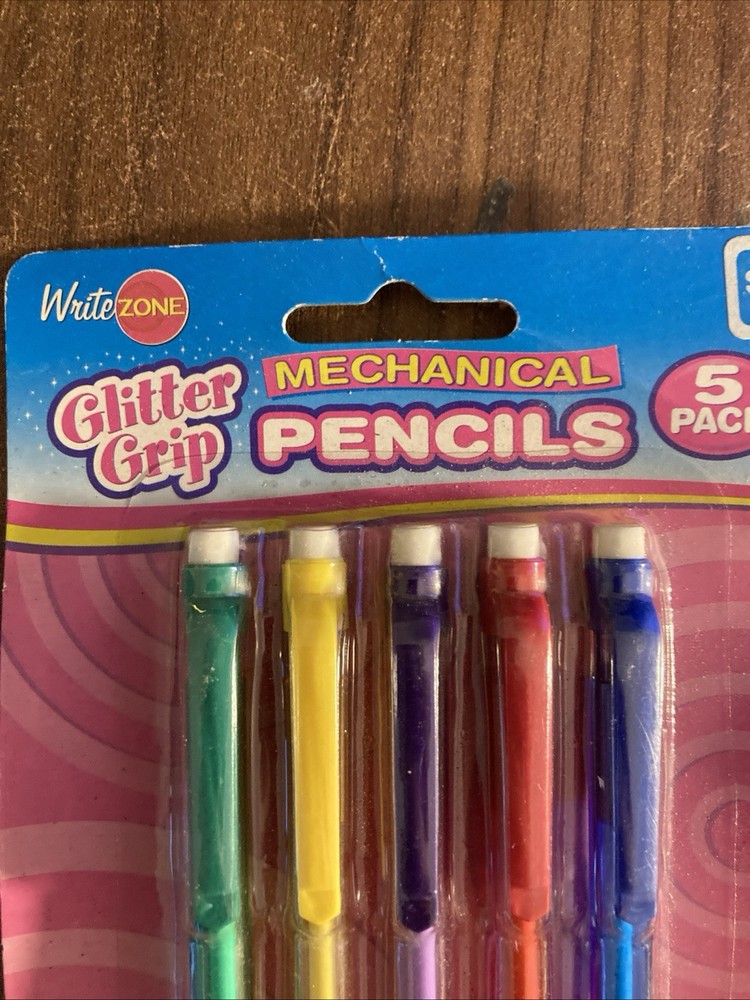 Writezone Glitter Grip Mechanical 5 Pack Pencils