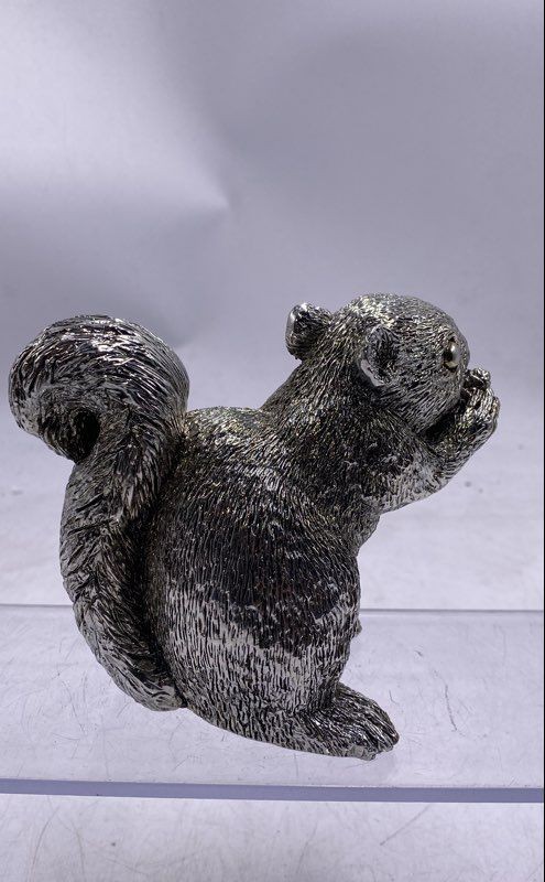 Lillian Vernon Silver Plated Home Decorative Collectible Squirrel Figurine