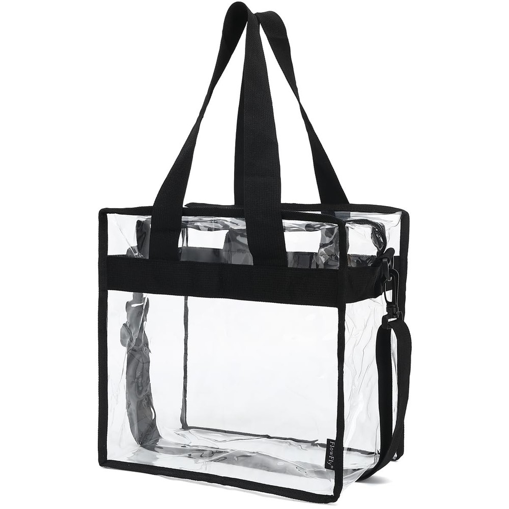 Lunch Bag Small Clear Work See through Plastic Box Adjustable Strap Bag Reusable