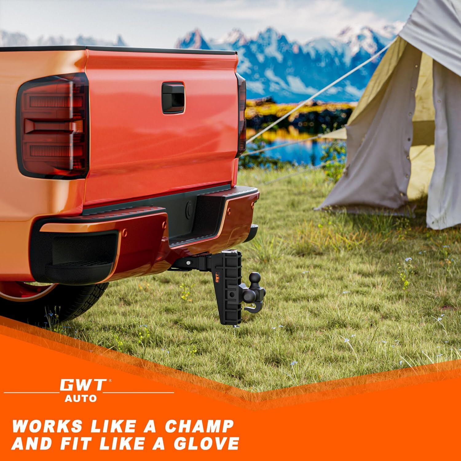 Adjustable Trailer Hitch 2.5'' Receiver 8'' Drop Towing Hitch 18500 LBS Tri-Ball