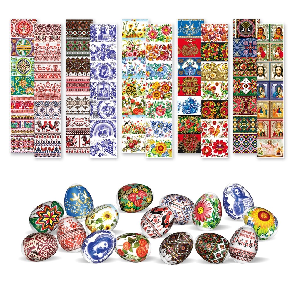 70 PCS Egg Wraps Easter Set Thermo Shrink Wrappers Ukrainian Decorating Kit